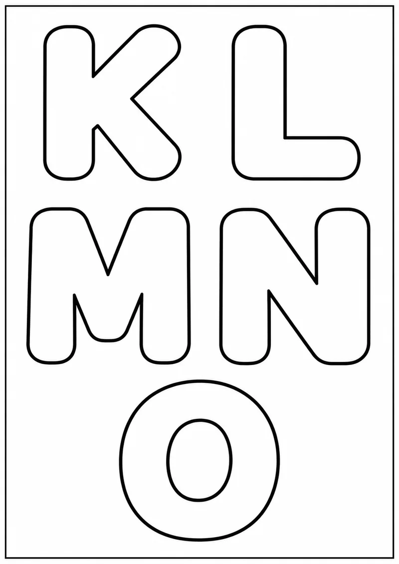 אותיות K-O לצביעה