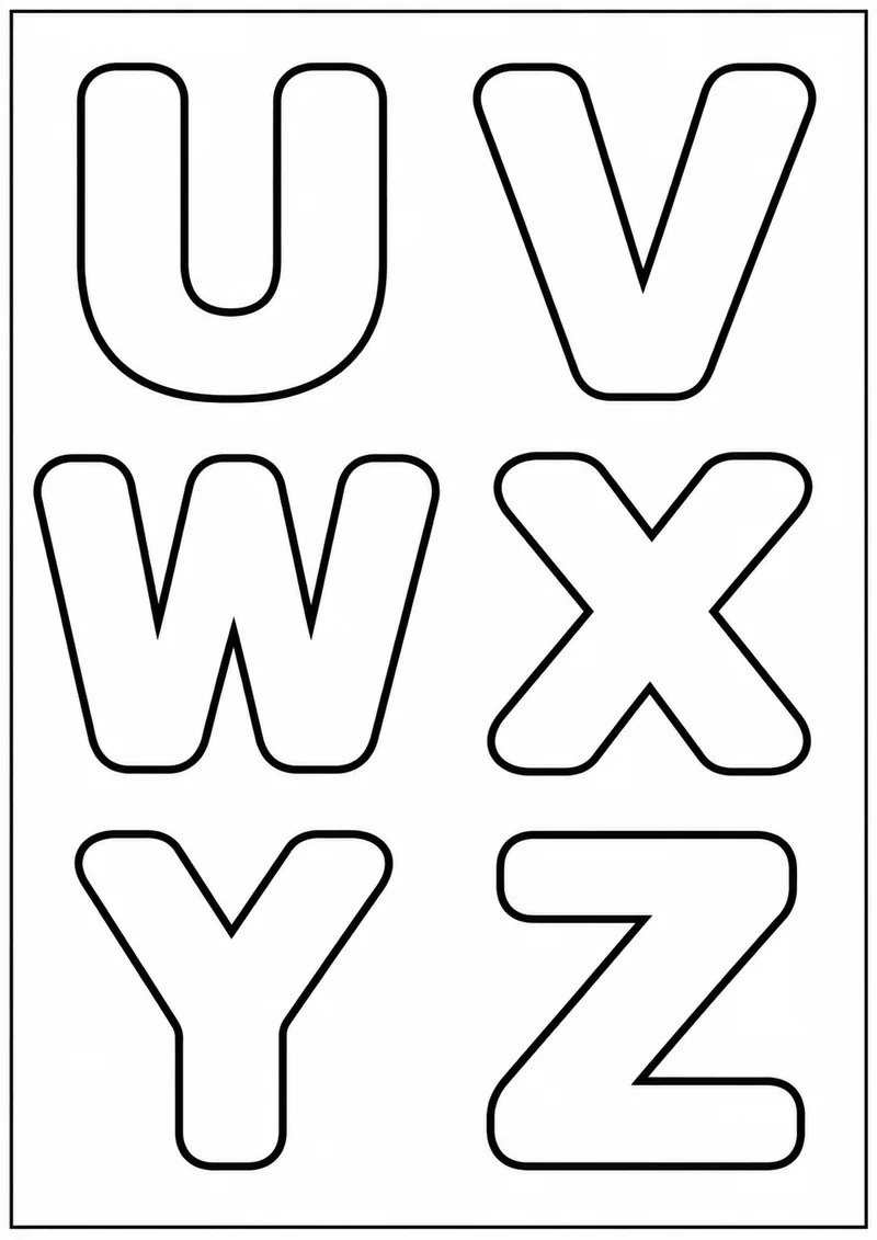 אותיות U-Z לצביעה